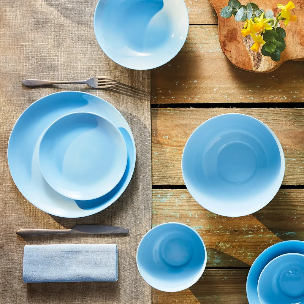 Tafelservice Diwali Light Blue Hellblau 18-teilig LUMINARC Hartglasgeschirr Geschirrset Tafelset Essservice Geschirr – Bild 10