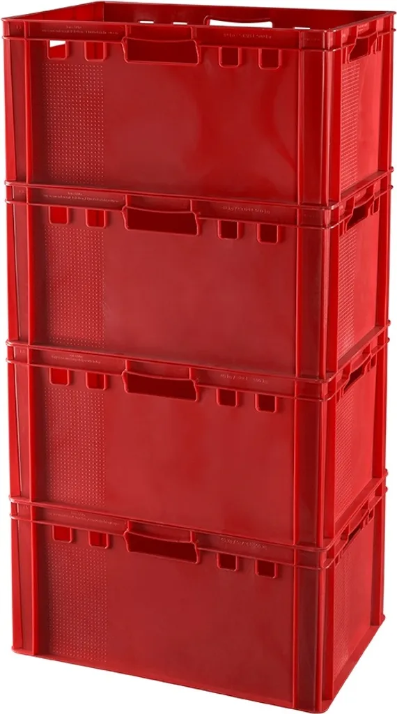 4 Stück Eurokisten E3 Metzgerkiste Rot