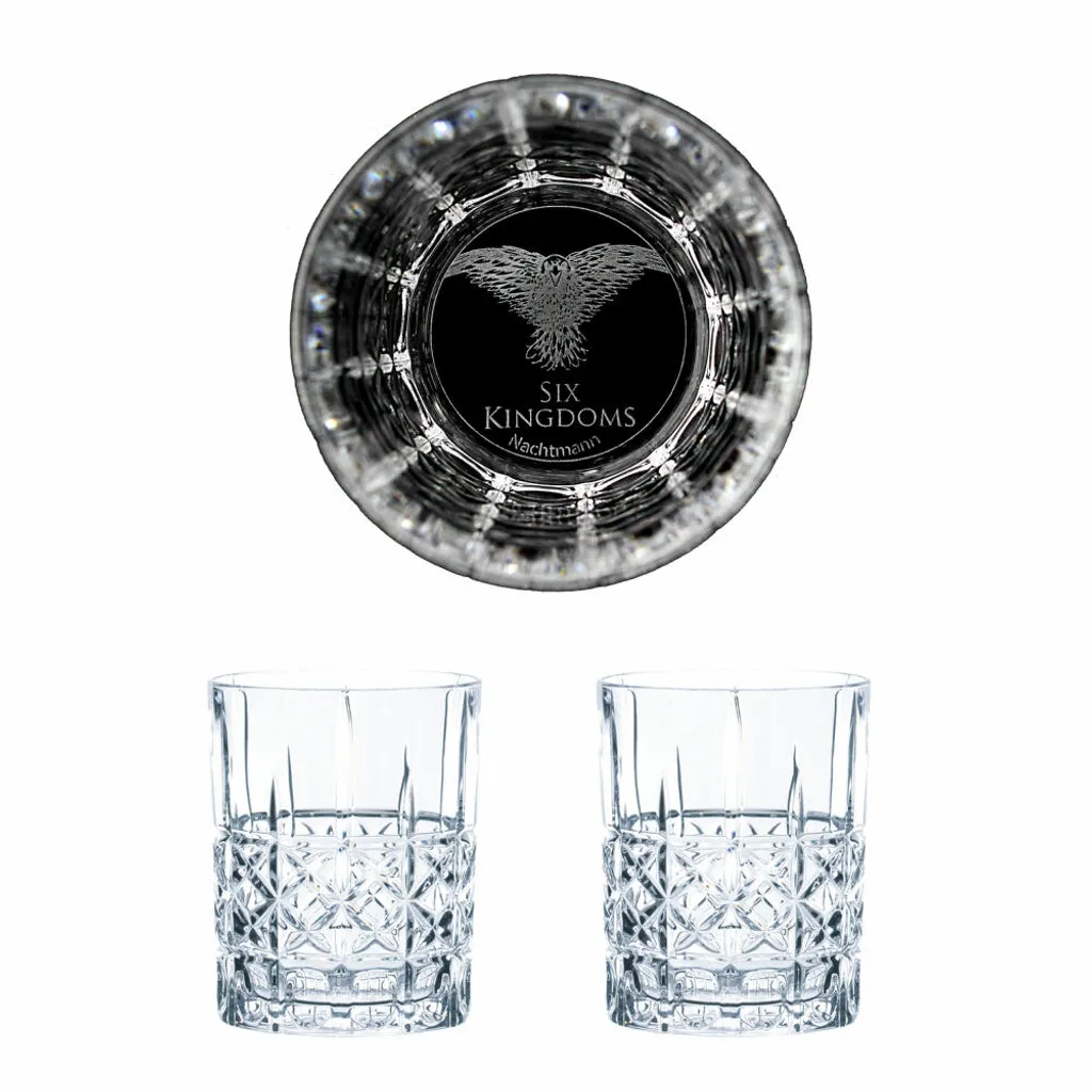 Nachtmann Game Of Thrones Whiskygläser Set The Six Kingdoms, Dreiäugiger Rabe, Graviertes Whiskyglas, GoT, 2 Stück, Kristallglas, 345 Ml