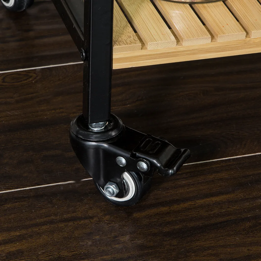 SoBuy Küchenwagen Servierwagen Rollwagen, Aus Metall Und Bambus FKW65-N – Bild 7