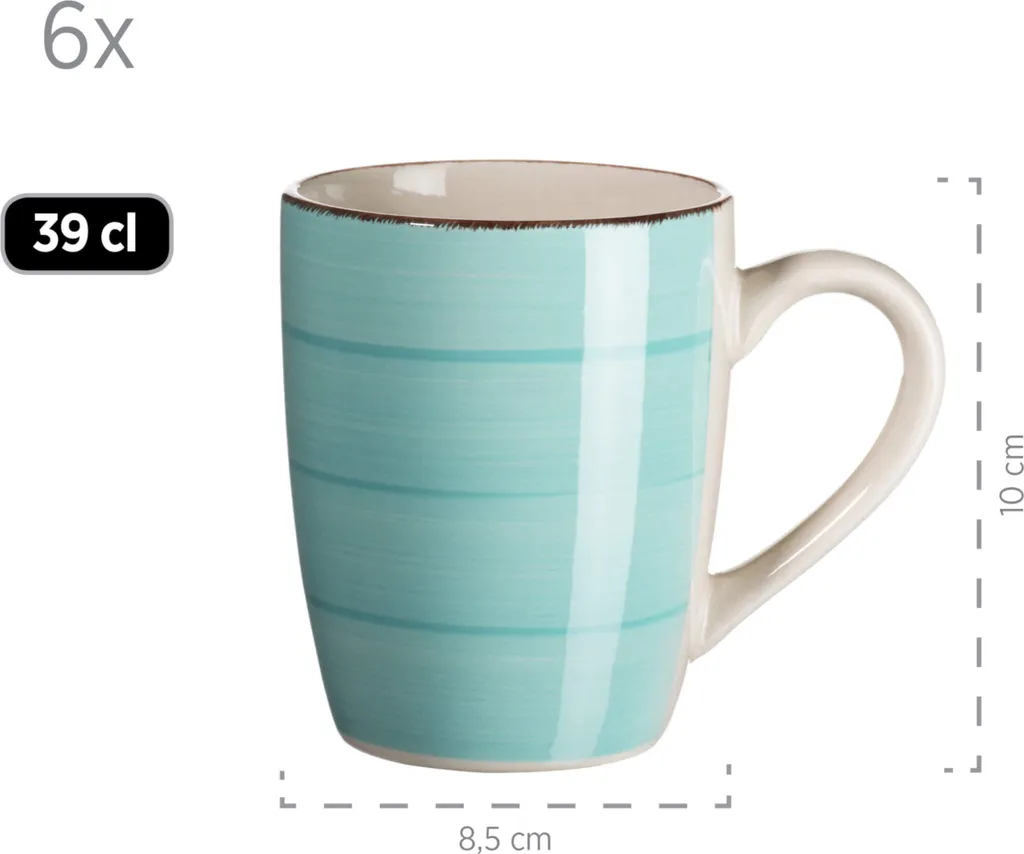 Mäser 931614 Kombiservice Lumaca Für 6 Personen, Steingut, Türkis (1 Set, 30-teilig) – Bild 8