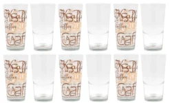 12er Set Mix Latte Macchiato Glas 39cl Stapelbar MitNachbildung / OhneNachbildung