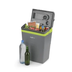 MAXXMEE Kühlbox - Wahlweise Via Netzkabel Oder KFZ-Anschluss - 22l Volumen - Grau/limegreen Kühlbox Camping Kühlschrank 22L Auto 12V 230V Thermobox Elektrisch Picknick Grau