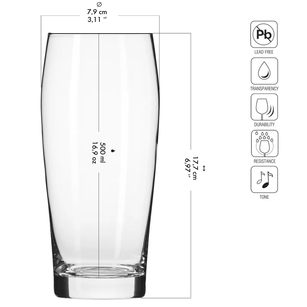 KROSNO Chill Weizengläser Biergläser, 6er-Set, 500 Ml – Bild 2