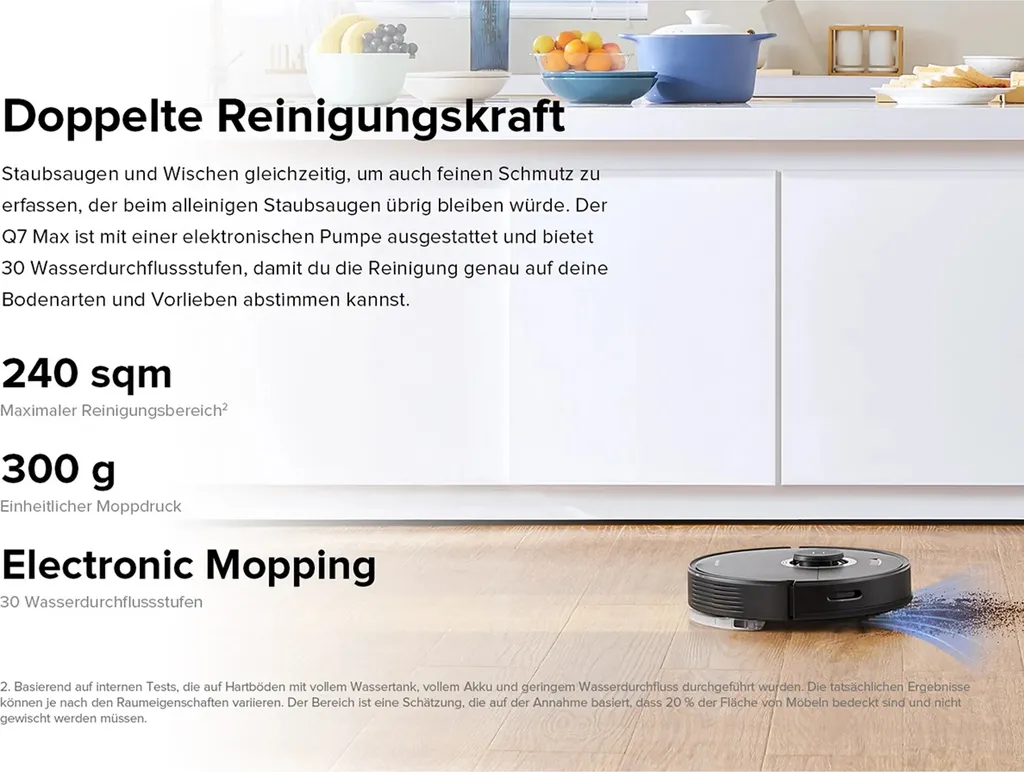 Roborock Q7 Max Staubsauger Saugroboter Kehrroboter 4200Pa Sonic LiDAR EU Schwarz (S5 MAX Update) – Bild 4