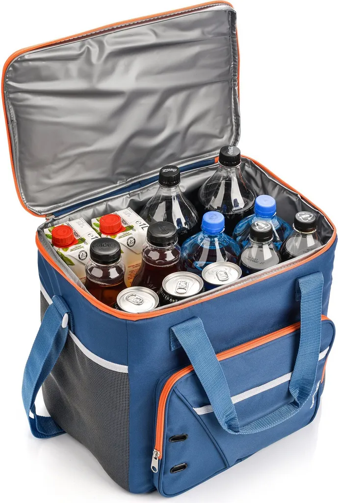 METEOR Kühltasche Frosty Picknicktasche Thermotasche Isoliertasche 30L Blue/grey – Bild 4