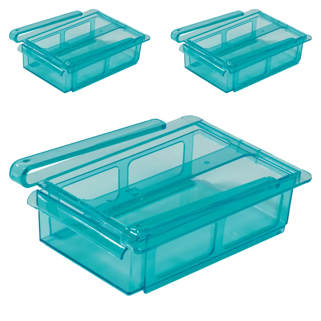 GOURMETmaxx Klemm-Schublade Für Kühlschrank, 3er-Set Schublade Klemm Kühlschrank GOURMETmaxx Zusatzfach Gemüsefach 3er-Set Ordnung – Bild 7