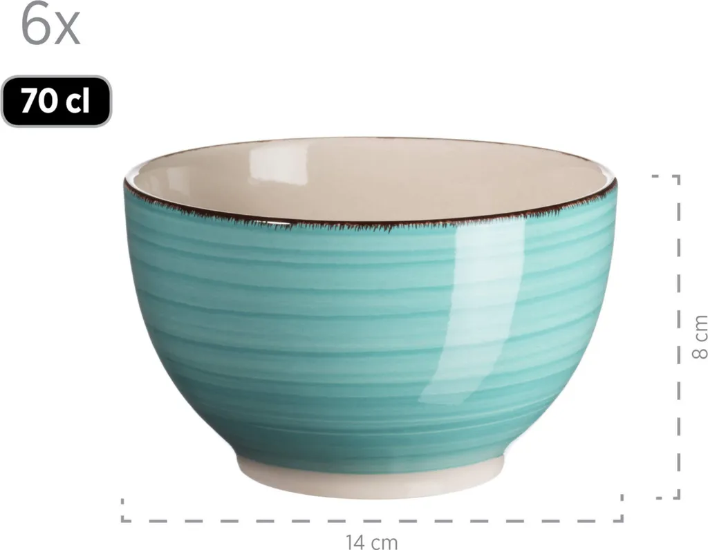 Mäser 931614 Kombiservice Lumaca Für 6 Personen, Steingut, Türkis (1 Set, 30-teilig) – Bild 7