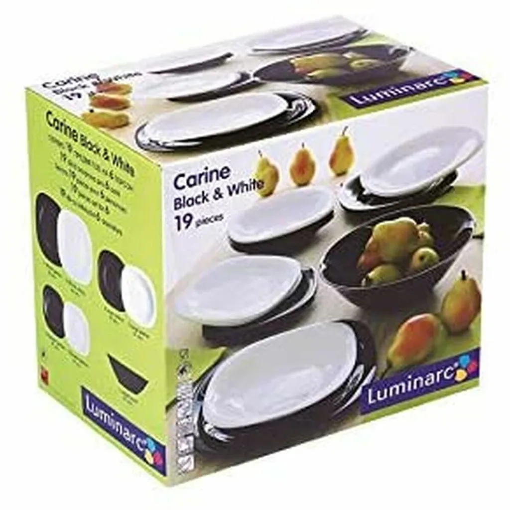 Geschirr Luminarc Carine Glas Schwarz-Weiß (19 Pcs) – Bild 20
