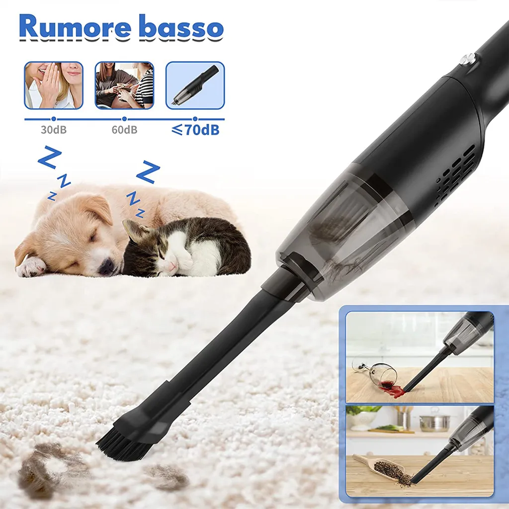 Mini Handstaubsauger Kabellos - Handstaubsauger Wiederaufladbar Tragbar , USB Staubsauger Für Auto, Tastatur, Tierhaare,Black – Bild 9