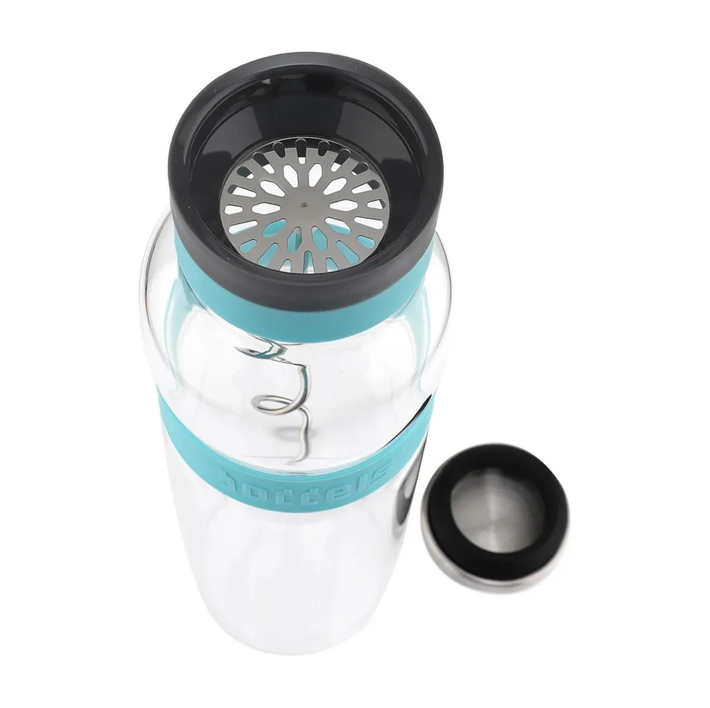 2er Set Glaskaraffen Mit Deckel - BODDELS SUND Wasserkaraffe Mit Fruchtspieß Und Filter 1,1L Anthrazit – Bild 4